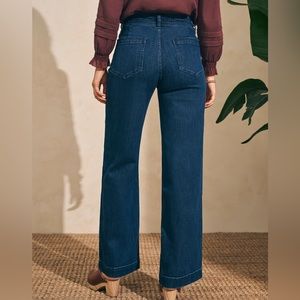 FAHERTY Organic Cotton Wide Leg Denim Pant, Size 27